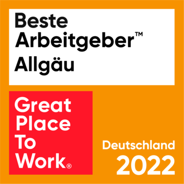 Great Place to Work Siegel für die Besten Arbeitgeber im Allgäu 2022